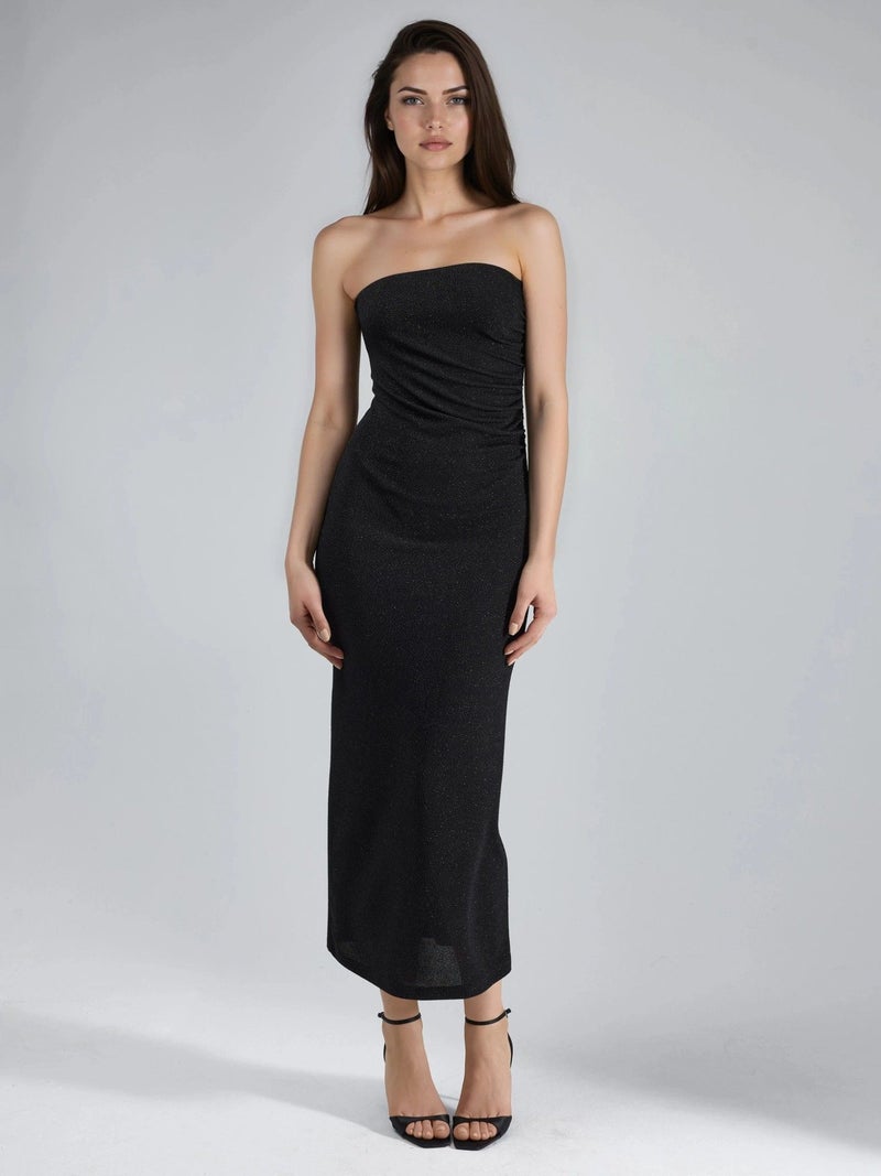 BUSEM Shiny Slit Detailed Maxi Dress - Image 1